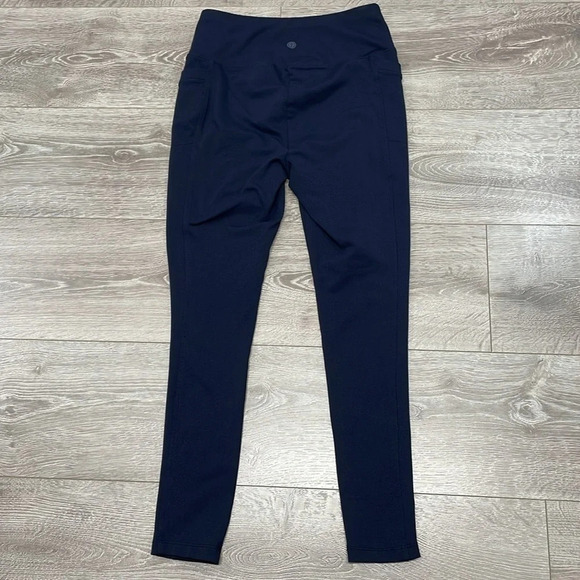 T by Talbots High Waist Legging Navy Blue Slash Pockets SP - Picture 15 of 15
